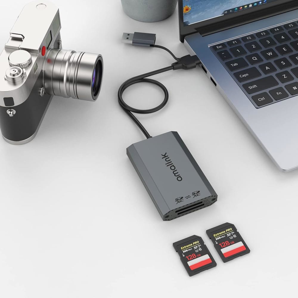 SD UHS-II 듀얼 슬롯 카드 리더 .amalink USB C 4.0 메모리 어댑터 .USB 3.2 1세대 워크플로 SDHC / SDXC - 상품 이미지