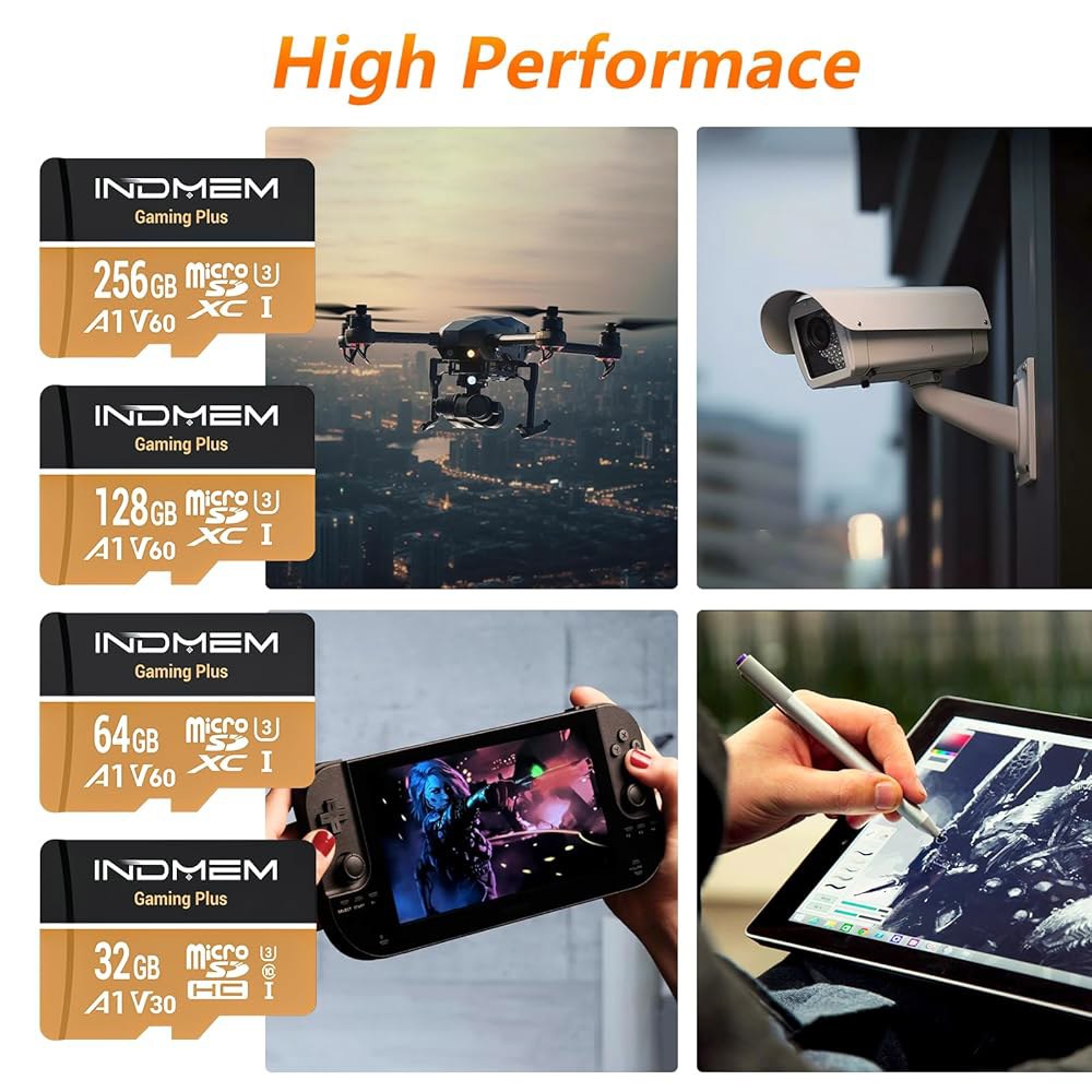 마이크로 SD 카드 64GB 고속 성능(90MB/s 읽기, 30MB/s 쓰기), DSLR, 드론, 액션 카메라 및 휴대용 장치와 호환, 1 마이크로SD +1 어댑터 - 상세 이미지 3