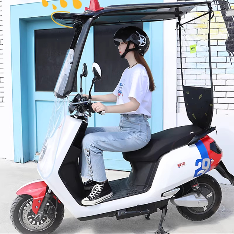 스쿠터 캐노피 지붕 윈드스크린 햇빛 가리개 시야확보 기본/거울 - 상세 이미지 3