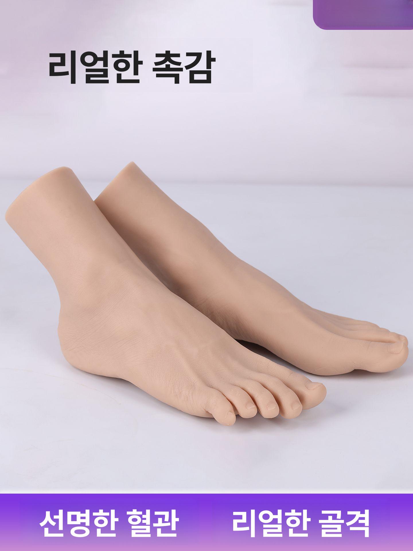 다리 마네킹 페디큐어 네일 시술 모델 실리콘발 피팅 맨다리 여성 의족 연극 소품 - 상세 이미지 5