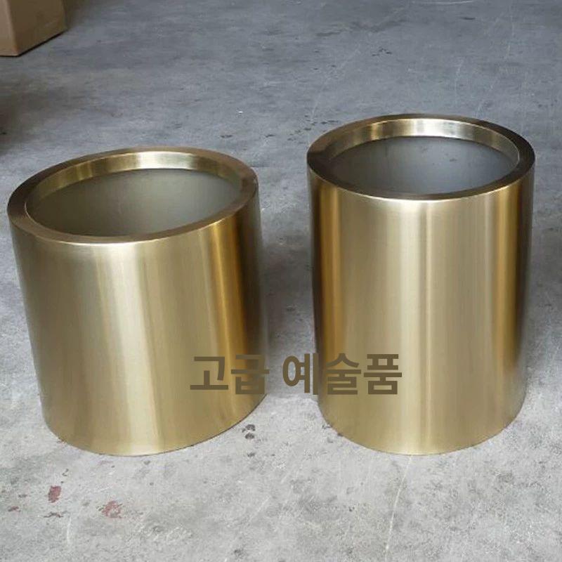 스테인레스 화분 대형 야외 정원 테라스 조경용 원형 스텐 실버 플랜터 카페 조각상 스탠드 포트 - 상세 이미지 2