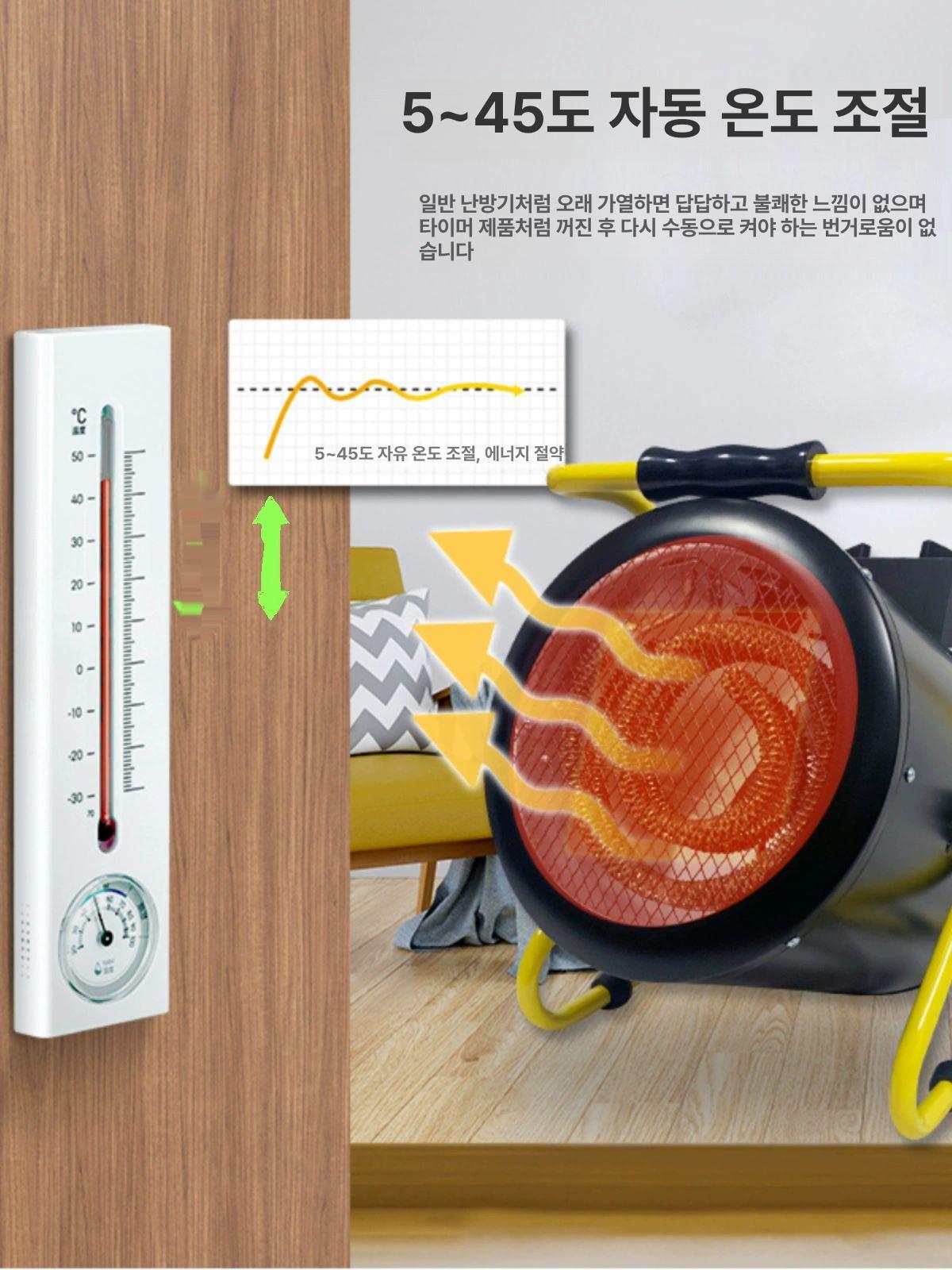 비닐하우스 온풍기 농업용 열풍 난방기 강력 발열 온실 공장 농장 시설물 빠른 가열 전열관 실내 외부 - 상세 이미지 3