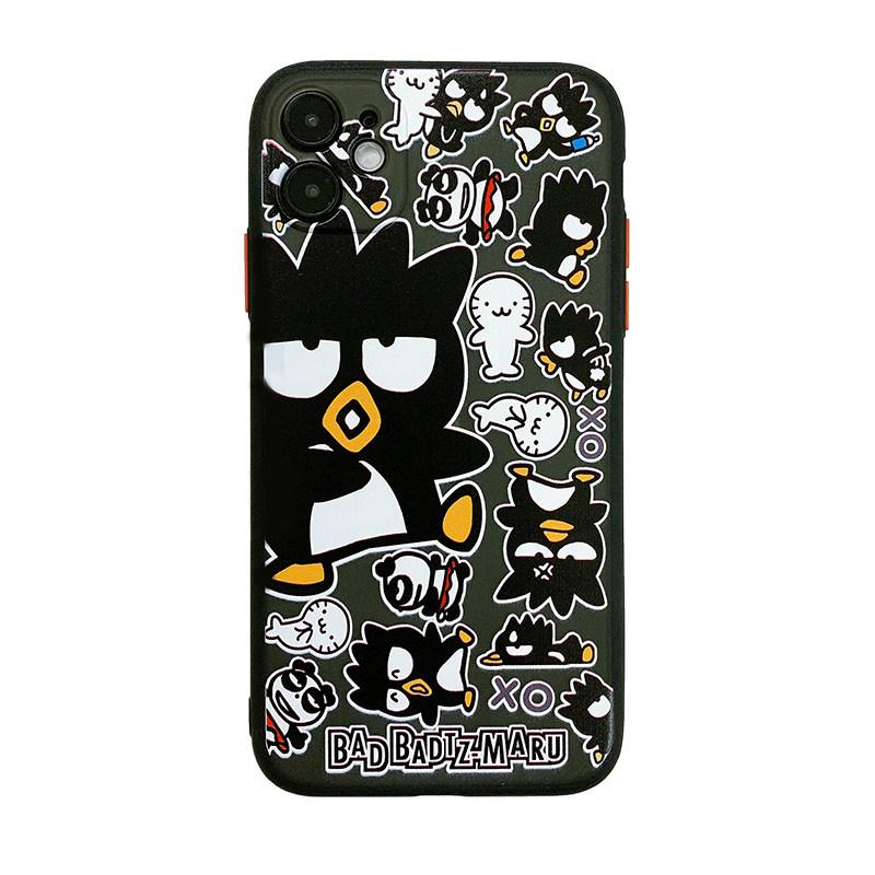 배드바츠마루 아이폰 케이스 16 15 14 프로 애플 핸드폰 커버 보호 블랙 A 펭귄 iPhone 16 - 상세 이미지 5