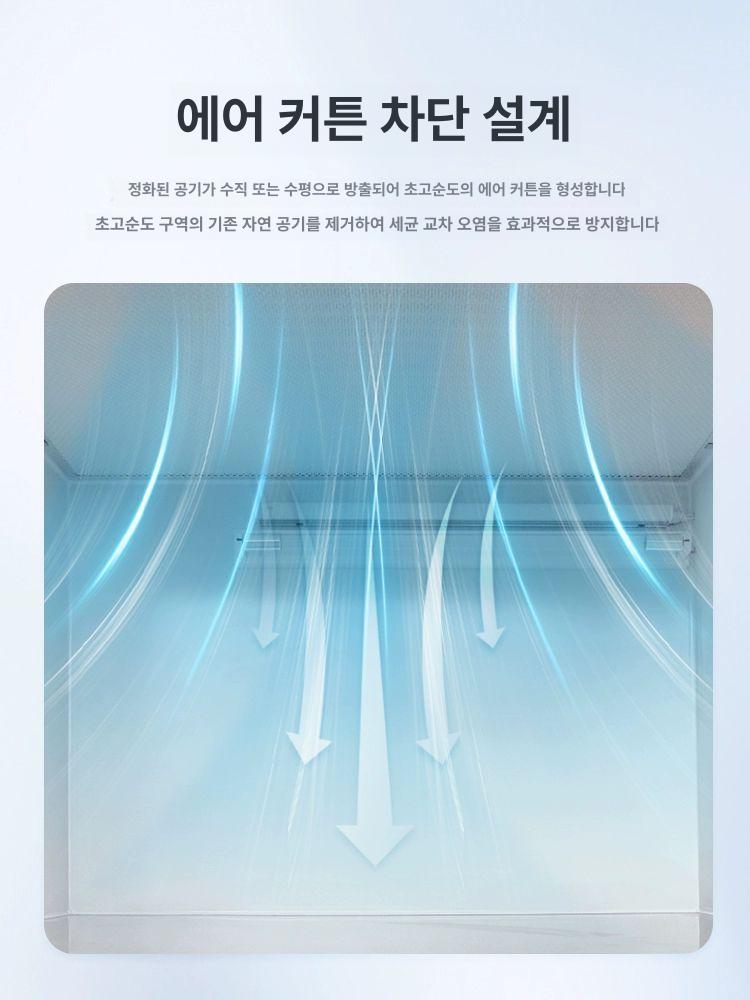 스탠딩형 작업대 탁상용 실험실 클린룸 크린벤치 수직풍 클린벤치 멸균테이블 높이 - 상세 이미지 5