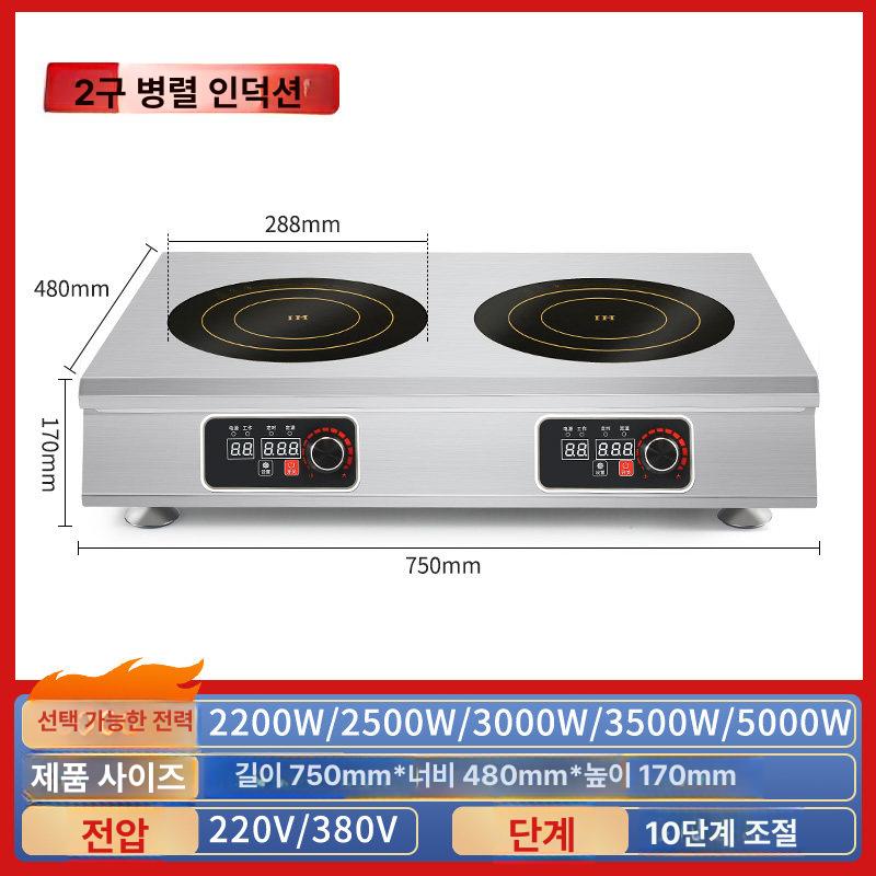 2구 인덕션 핫플레이트 업소용 주방용품 전기레인지 식당 카페 뷔페 음식점 조리기구 상업용 가스렌지 대체 - 상품 이미지