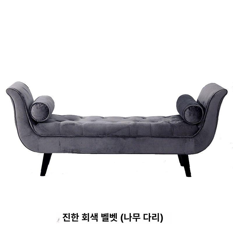 침대 옆 벤치 쇼파 스툴 수납형 침실 가구 북유럽 심플 디자인 그레이 그린 보조 시트 - 상품 이미지