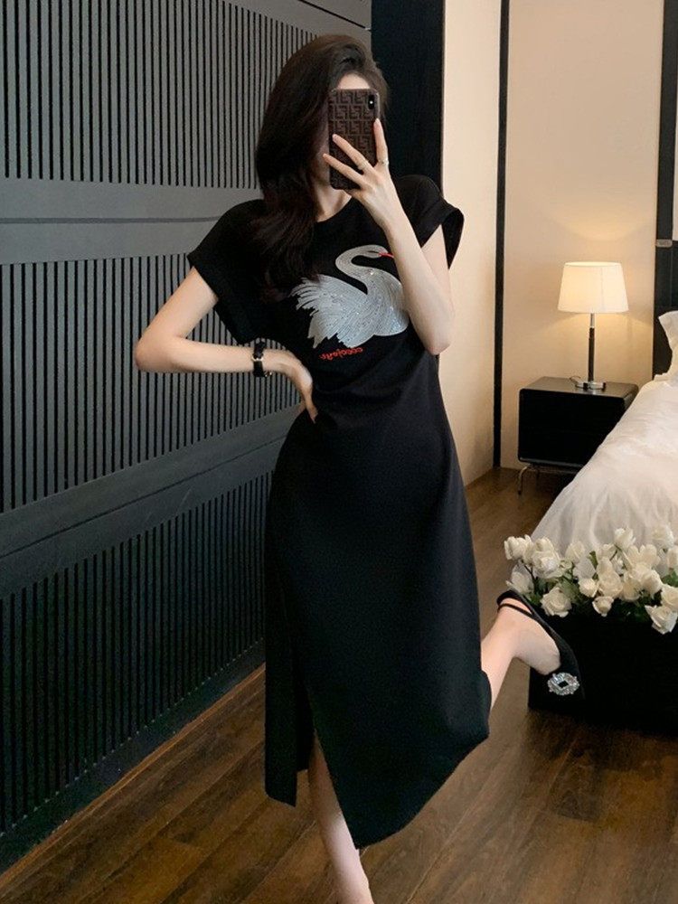 분홍 여성용 롱치마 무릎길이 발목길이 청치마코디 의상 롱청치마 롱스커트 여름 캐주얼 가을 - 상세 이미지 5