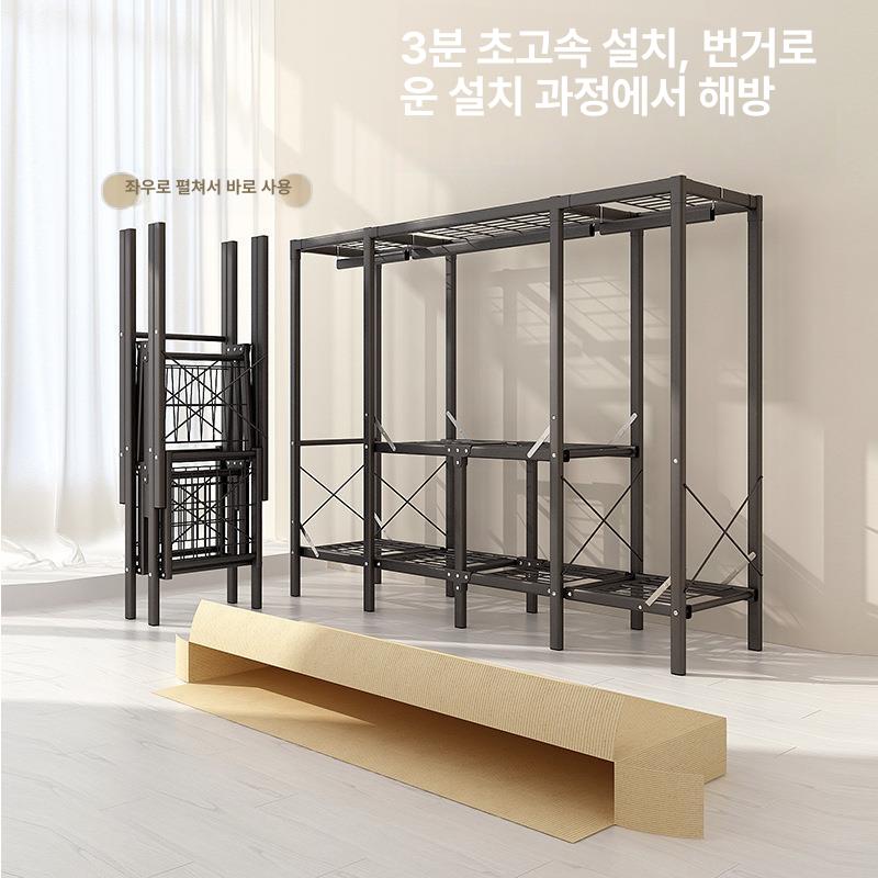 접이식 옷장 폴딩 조립 간편설치 캐비닛 수납 간편한 장농 행거장 선반장 정리함 의류 - 상세 이미지 3