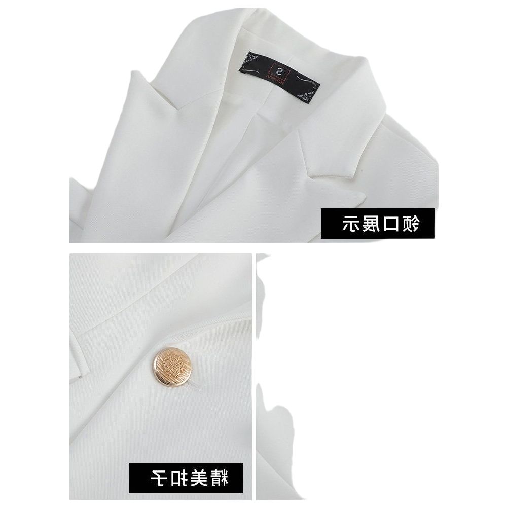오피스룩 투피스 수트 셋업 자켓 우아한 웨딩 셋업수트 세트 정장 여성 팬츠 바지 와이드 - 상세 이미지 3
