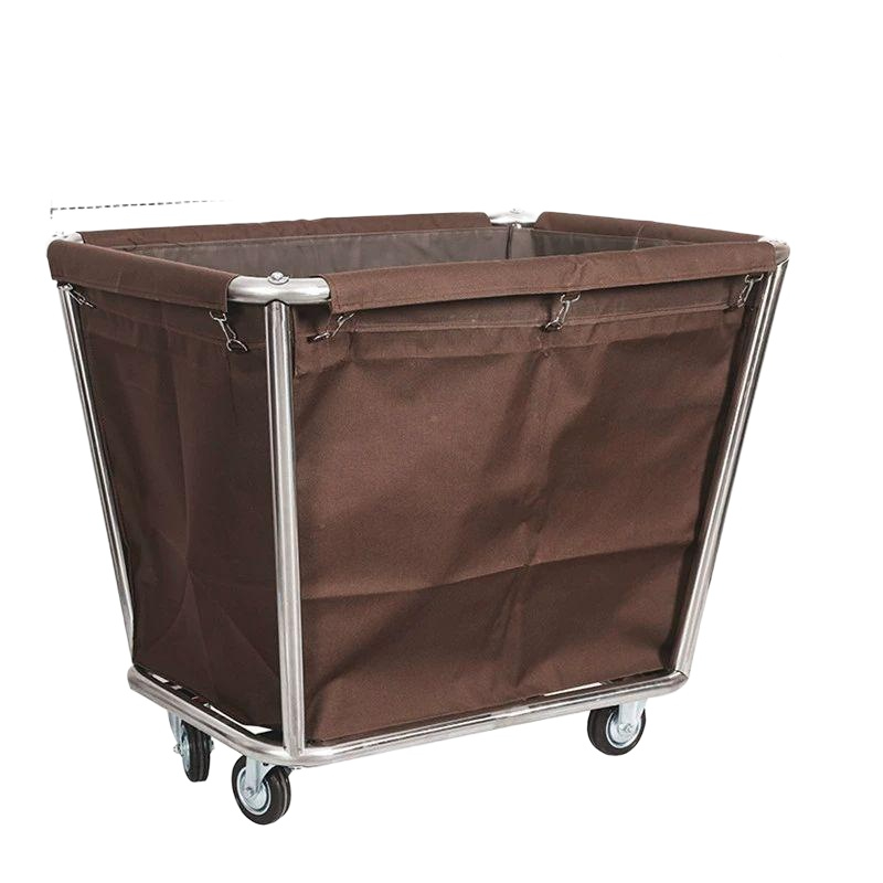 세탁물 카트 빨래방 병원 수거 바구니 트롤리 청소 이동식 업소용 철제 스텐 린넨 보관함 - 상품 이미지