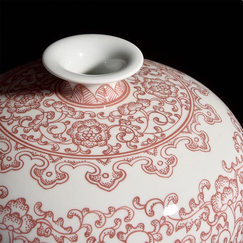 청자 도자기 화병 거실 꽃병 인테리어 장식품 빈티지 복고풍 수작업 골동품 홈데코 클래식 스타일 고급 전통 - 상세 이미지 4