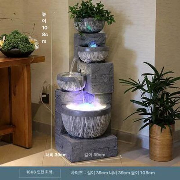 실내 분수대 대형 워터 인공 기본 장식 거실 폭포 개업 물레방아 호텔 로비 집들이 - 상세 이미지 4