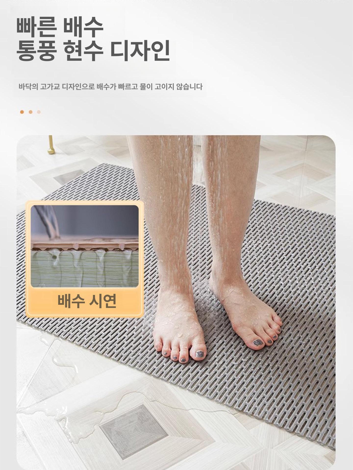 패드 깔개 욕실매트 미끄럼방지고무매트 복도 고무깔판 계단 물빠짐 입구 실외 벌집 - 상세 이미지 3