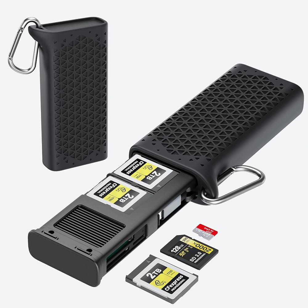 CFExpress 타입 B 카드 리더 홀더, 사진작가용 USB 3.2세대 10Gbps SD 리더, 방수 케이스, 11슬롯 휴대용 USB-C /SD /TF 보관 케이스 /Camera - 상품 이미지