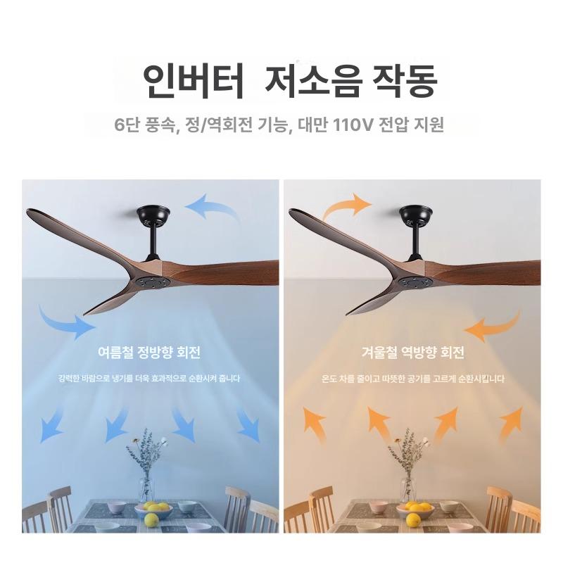 북유럽 스타일 전기 선풍기 거실 식당 상업용 인테리어 팬 [조명 없음] 올화이트 42인치 벽면 조절 - 상세 이미지 2