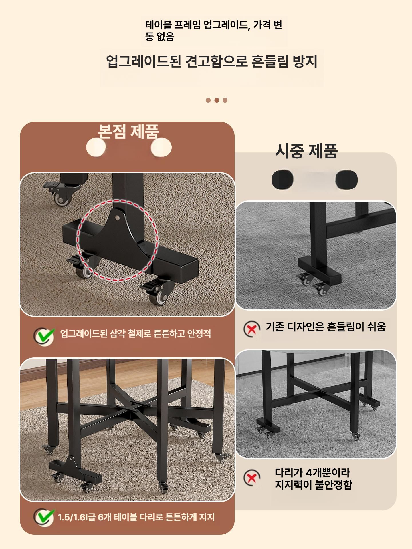 접이식 원형 탁자 라운드 테이블 둥근 식탁 야외 정원 거실 간편 휴대용 모임 - 상세 이미지 5