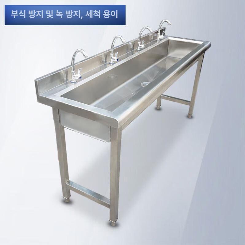 대형 개수대 야외 6구 공사장 업소용 학교 식당 손씻기 싱크 간이주방 펜션 냉수 사각 - 상세 이미지 2