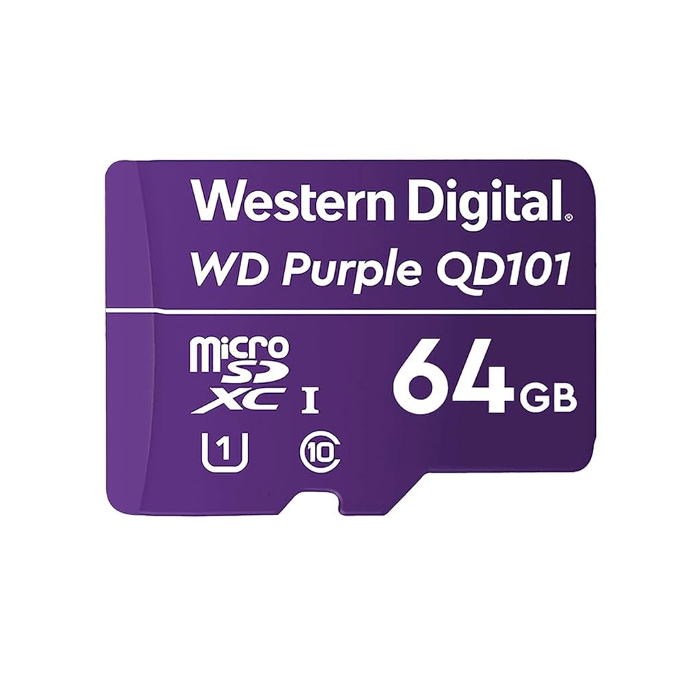 웨스턴 디지털 SC QD101 MicroSD 카드 64GB WD 퍼플 감시 카메라 WDD064G1P0C 64GB - 상품 이미지