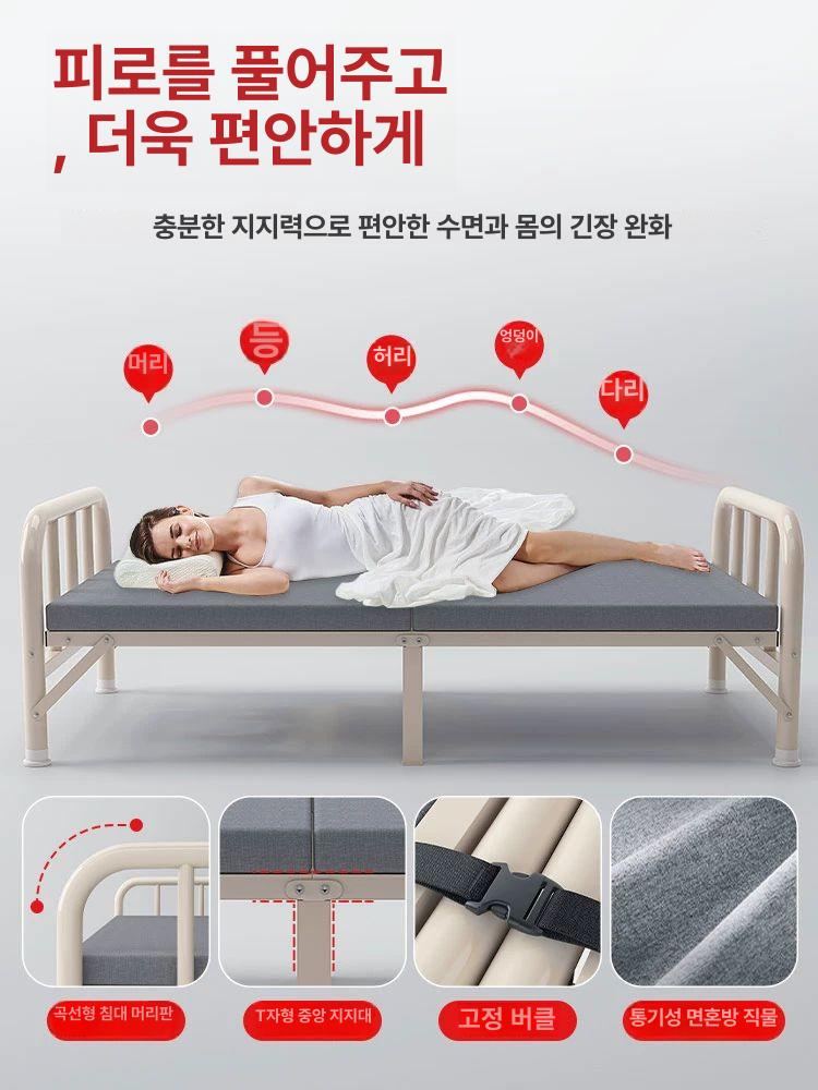 폴딩싱글침대 좁은방수납형 기숙사자취방용 간편 철제프레임 공간활용침대 - 상세 이미지 4