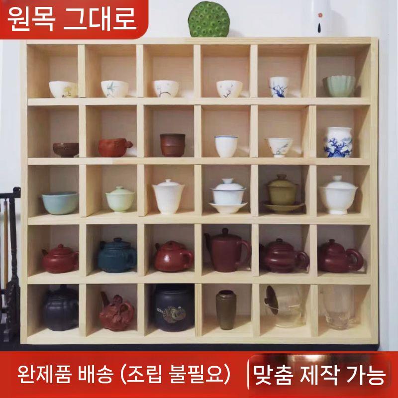 대형 40구 장식장 머그컵 컵진열장 술장식장 양주장식장 양주 위스키 거실 수납장 선반 원목 - 상세 이미지 2