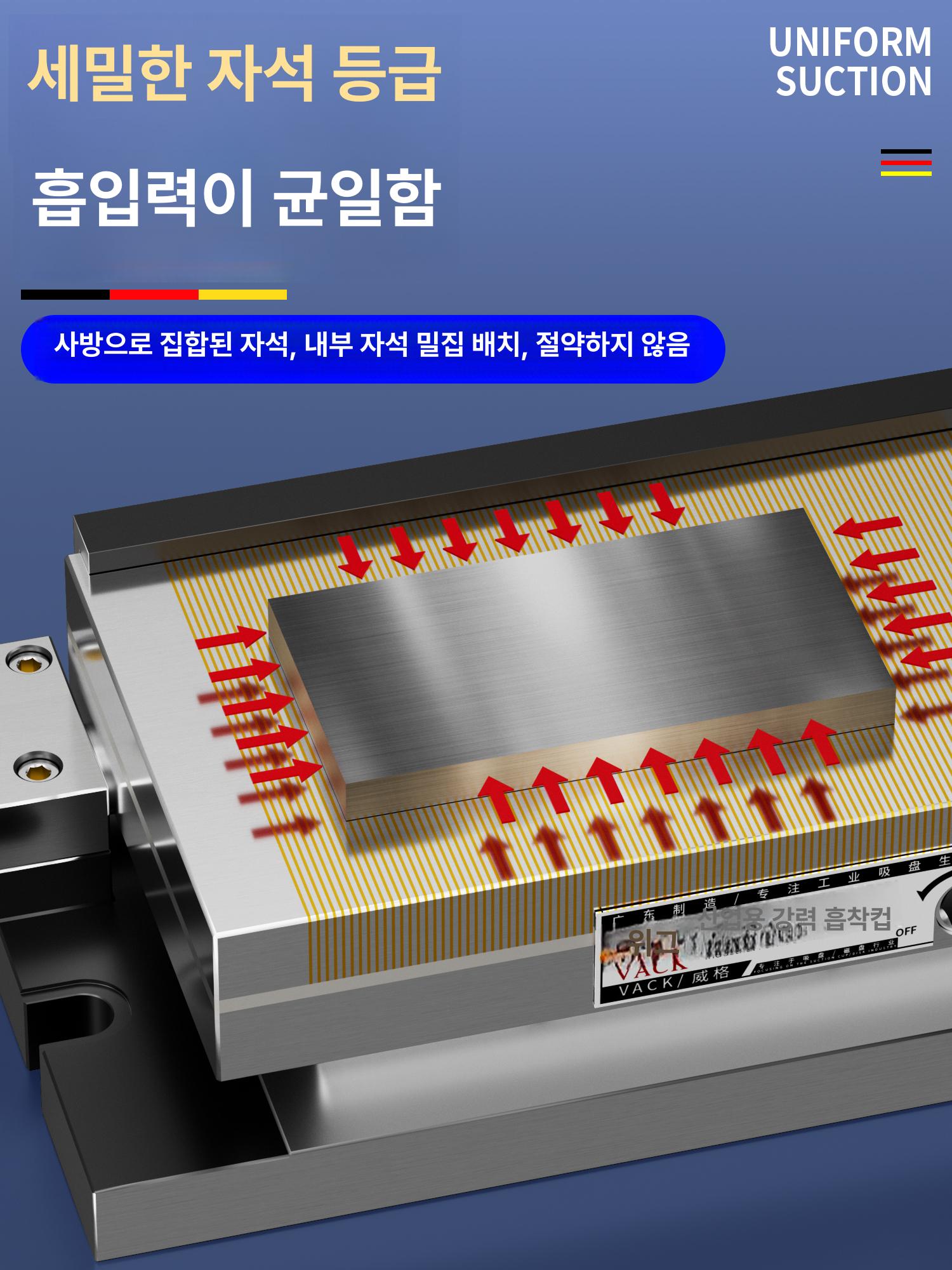 고정밀 자기척 선반용 강력 마그네틱 산업용 전자척 흡입식 연삭기 베이스 금속 고정 기계용 - 상세 이미지 4