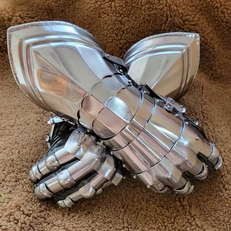 중세기사 건틀릿 갑옷 장식품 데코 소품 소박한 선물 무대 남자 레이스 착용 액세서리 - 상품 이미지