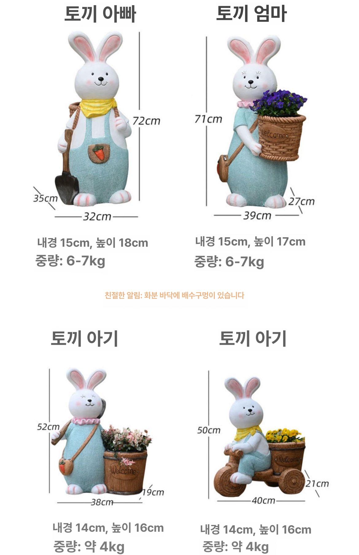 소품 정원인테리어장식품 인형 포토존 조각 대형조형물 오브제 토끼조형물 정원조형물 - 상세 이미지 2