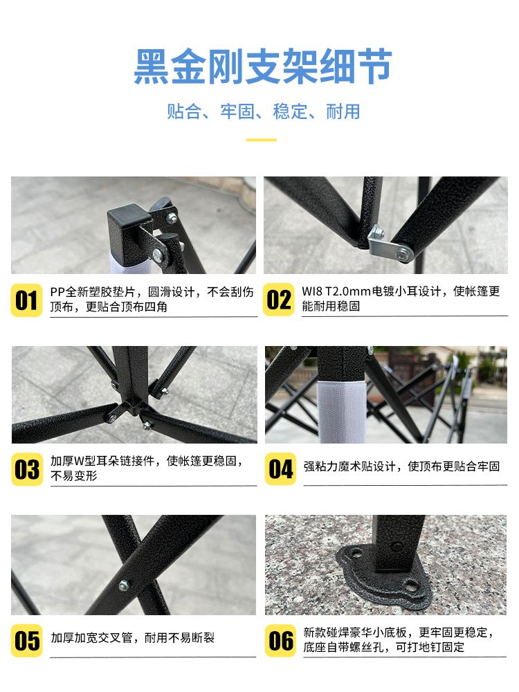 직사각 행사용천막 그늘막 접이식 호떡 주차장 캐노피천막 평지붕 간이 야외천막 텐트 방수 - 상세 이미지 4