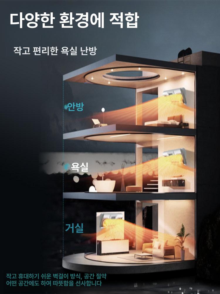 욕실난방기 방수 전동 벽걸이 온풍 히터 거치대 타올걸이 스테인리스 수건정리 욕실용품 - 상세 이미지 5