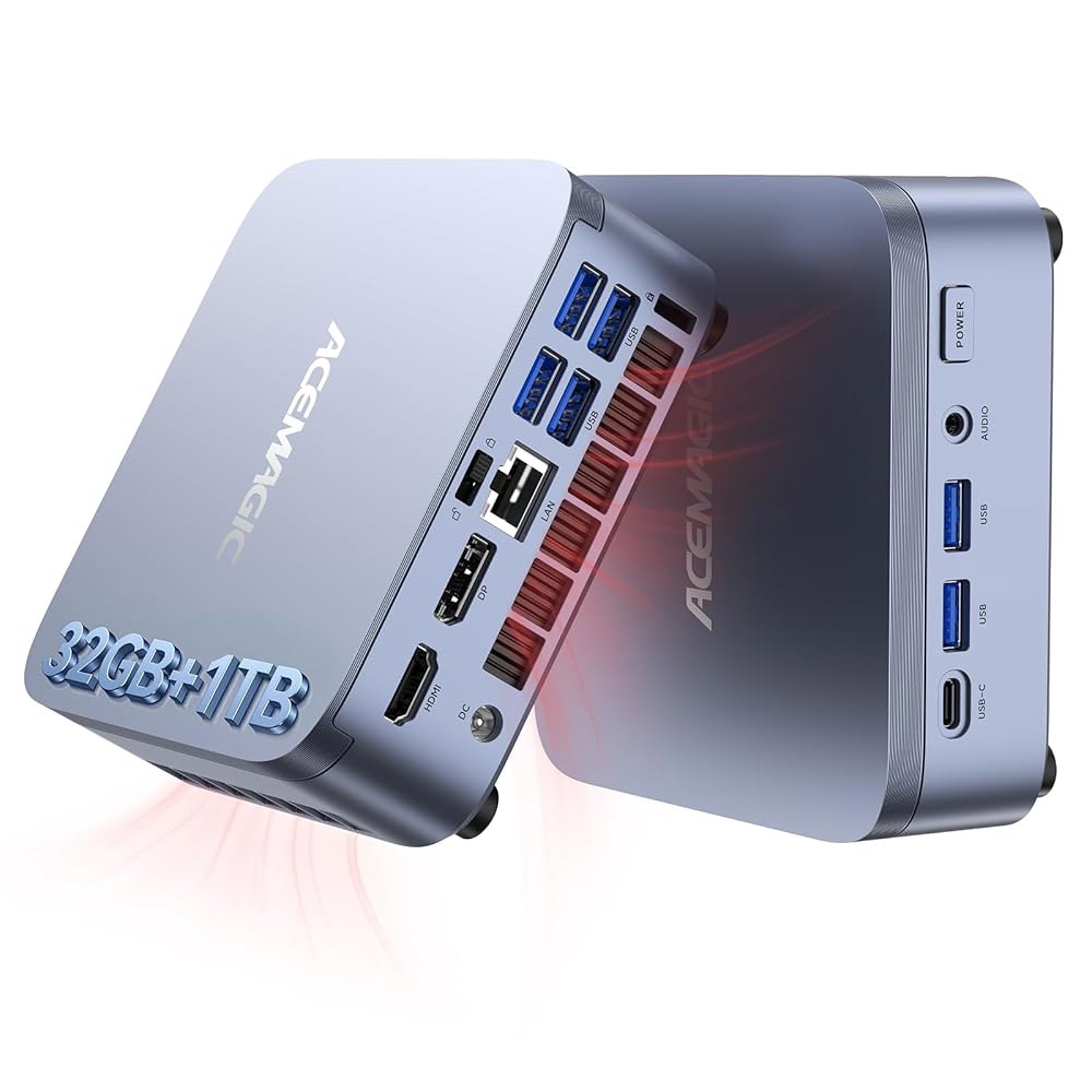 ACEMAGIC M5 미니 PC 윈도우 11 프로, 인텔 코어 14500HX 32GB DDR4 1TB SSD 컴퓨터(비트 i9-13900HK /R9 6900HX), NVMe PCI - 상품 이미지