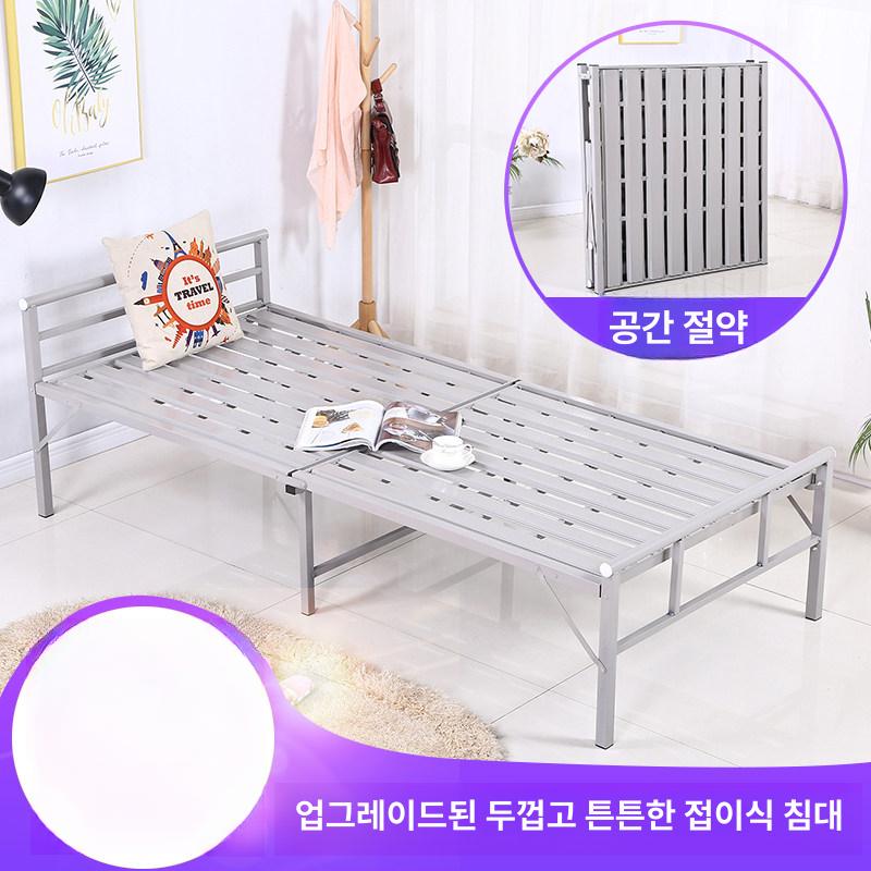 접이식 철제 침대 프레임 기숙사 원룸 좁은방 싱글 침구 오피스텔 고시원 폴딩 베드 깔판 철재 침대프레임 - 상세 이미지 3