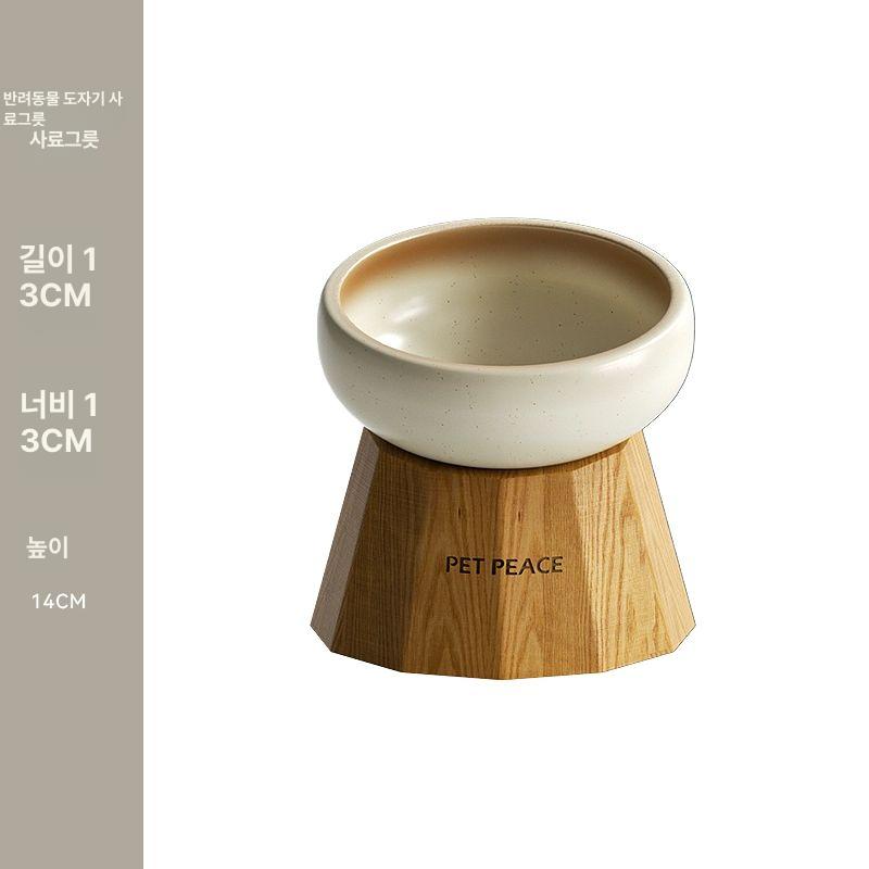 애견 식기 강아지 밥그릇 원목 펫볼 대형견 급식기 방지 워터보울 수반 유리 - 상품 이미지