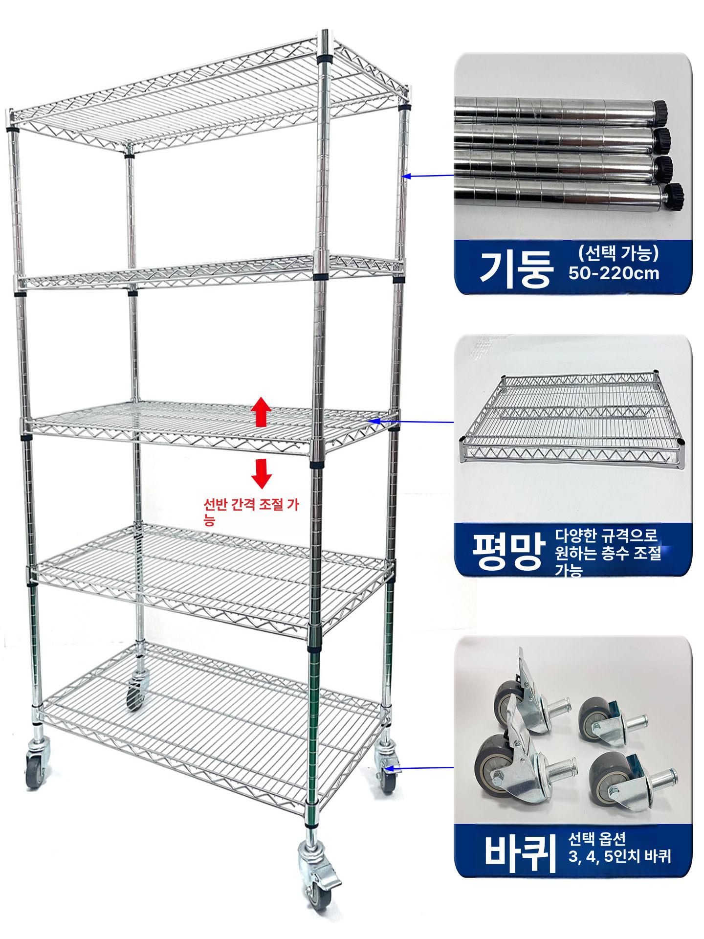 이동식 메쉬선반 다용도 수납선반 매쉬 틈새선반 거실 보관함 정리함 베란다 바구니 - 상세 이미지 4