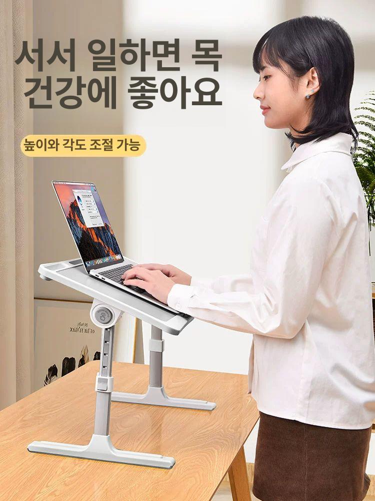높이조절 키보드받침대 데스크 블랙 손목받침 사무용 지지대 리프트 거치대 레일형 - 상세 이미지 4
