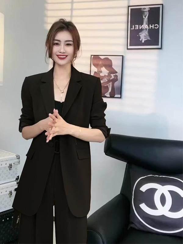 빅사이즈 여성정장 팬츠 5xl 4xl 와이드핏 통통한체형 결혼식 하객룩 가을패션 직장복장 - 상세 이미지 4