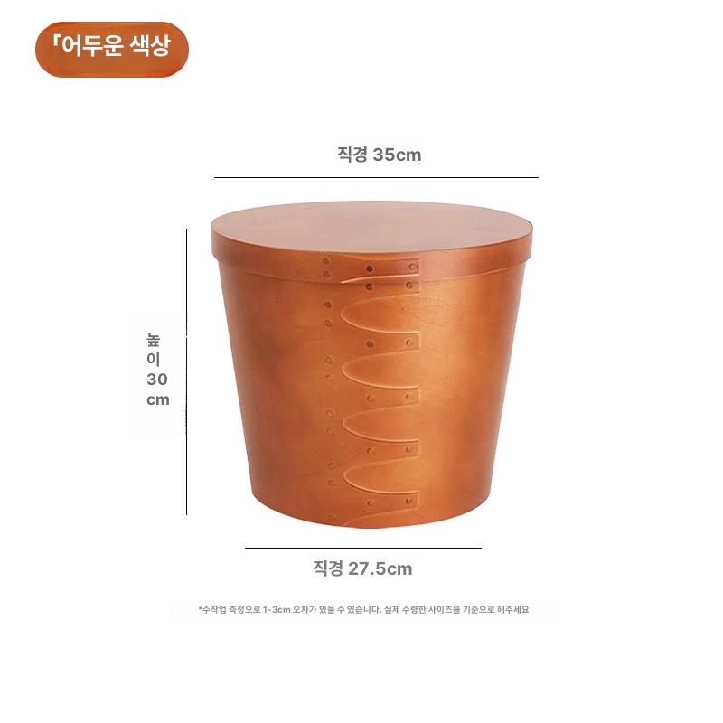원형 바구니 테이블 앤틱 빈티지 수납함 탁자 거실 침실 원룸 인테리어 소품 정리용품 보관함 책상 - 상품 이미지