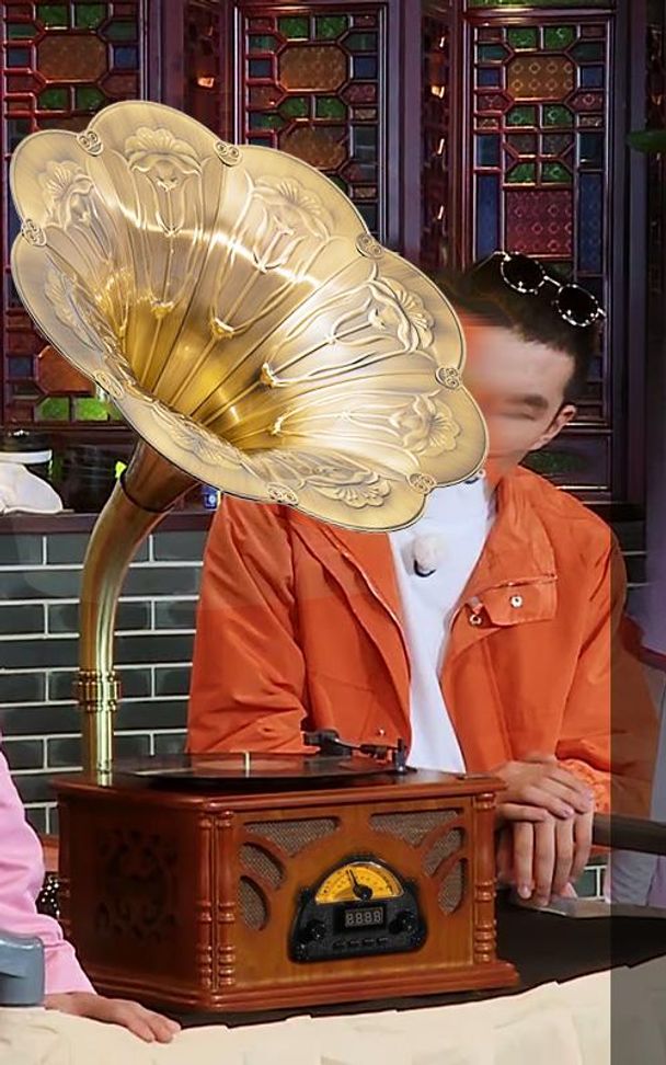 레코드판 턴테이블 빈티지 축음기 엘피 플레이어 아날로그 나팔 스피커 앤틱 복고풍 감성 거실 인테리어 음악 - 상품 이미지