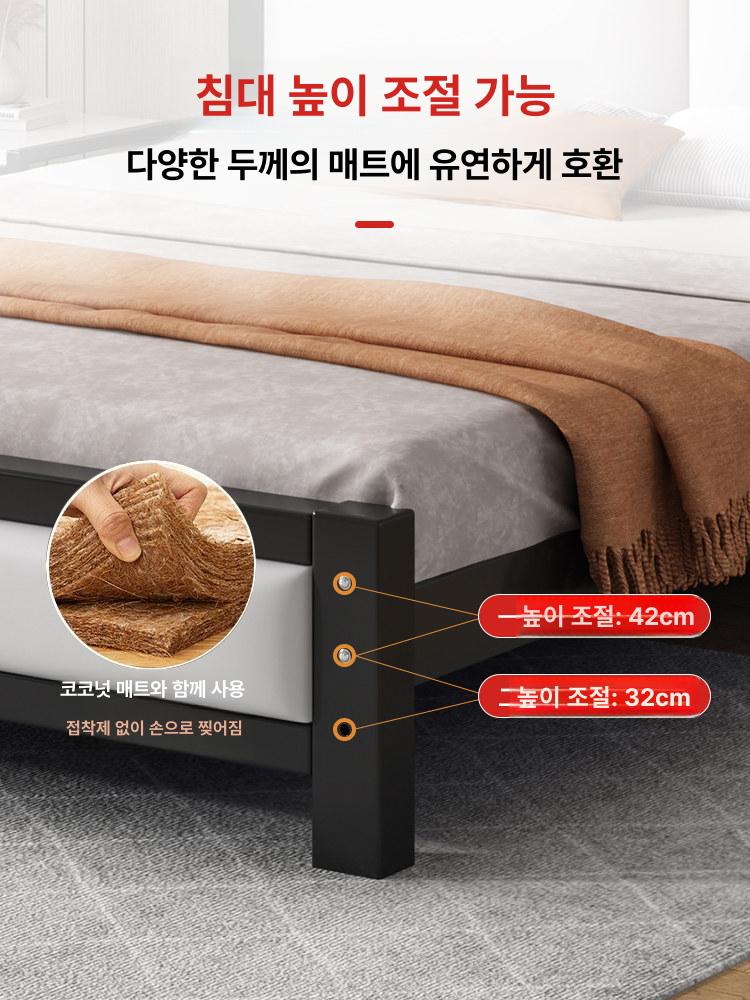 접이식 침대 프레임 원룸 간이 깔판 평상 매트리스 옥상 야외용 조립식 베드 - 상세 이미지 4