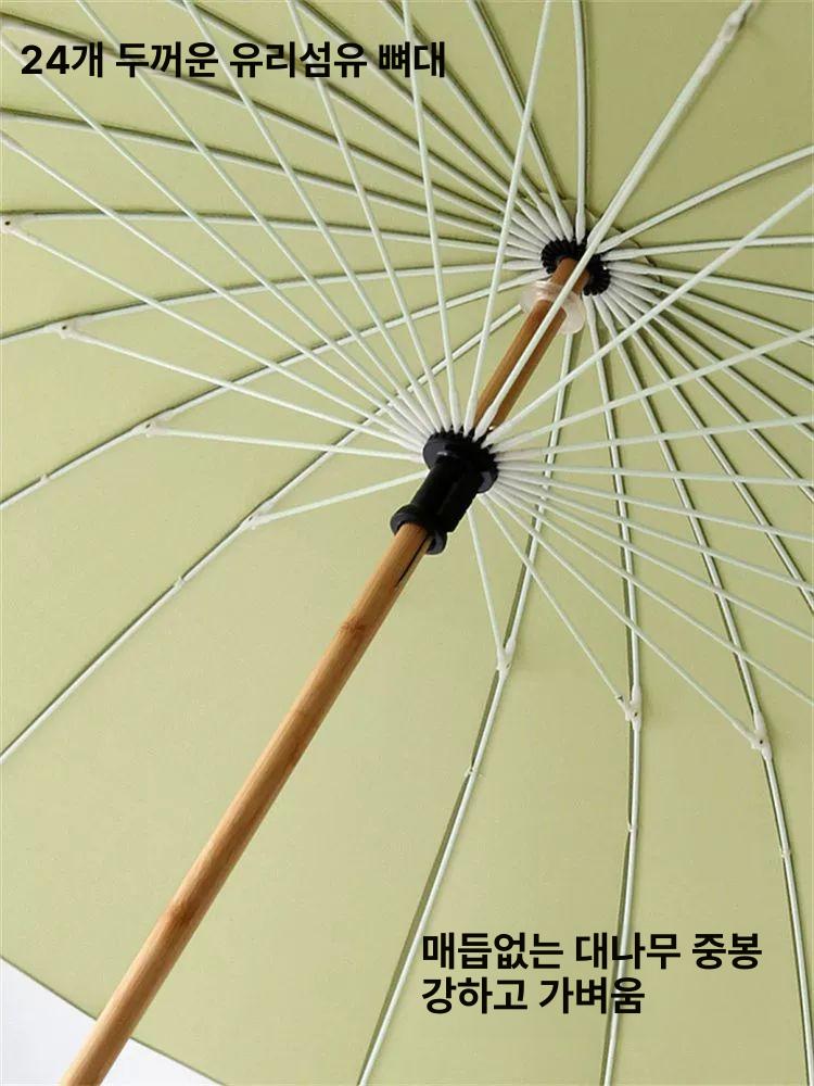 레트로 전통우산 손잡이 고급 촬영 빈티지 복고 일본식 기모노 클래식 전통대나무우산 이미지 6