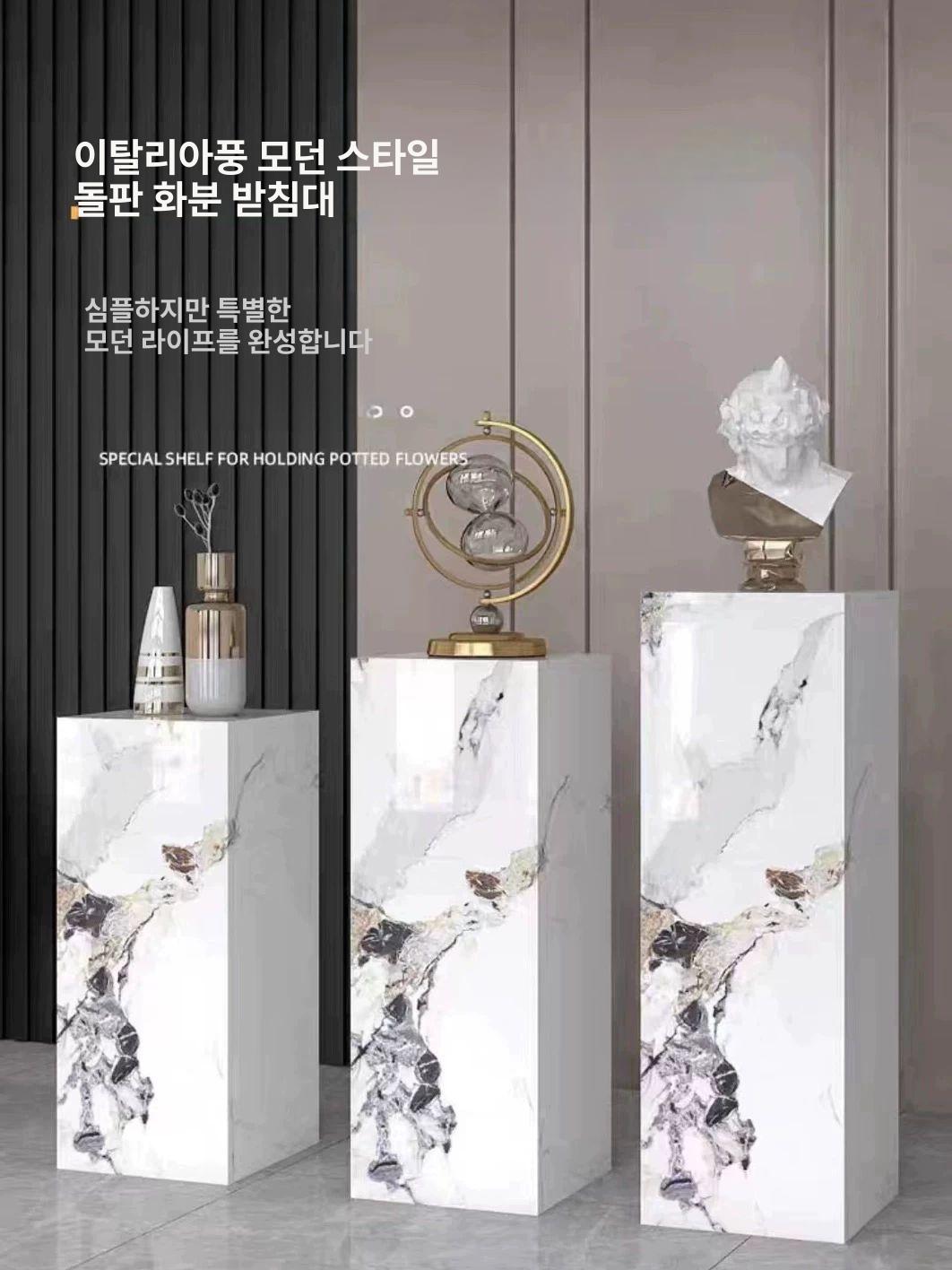대리석 화분선반 철제 실내 베란다 원형 식물 진열대 스탠드 다육이 발코니 디자인 랙 - 상세 이미지 5