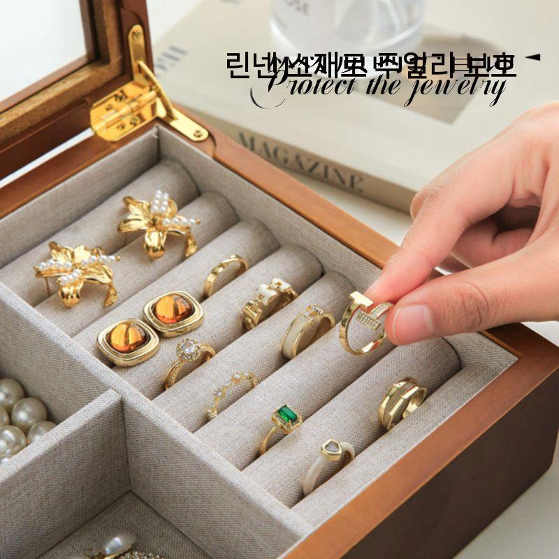 보석함 악세사리함 오픈형 악세사리보관함 귀걸이 수납함 주얼리박스 케이스 쥬얼리 목걸이 반지 - 상세 이미지 5