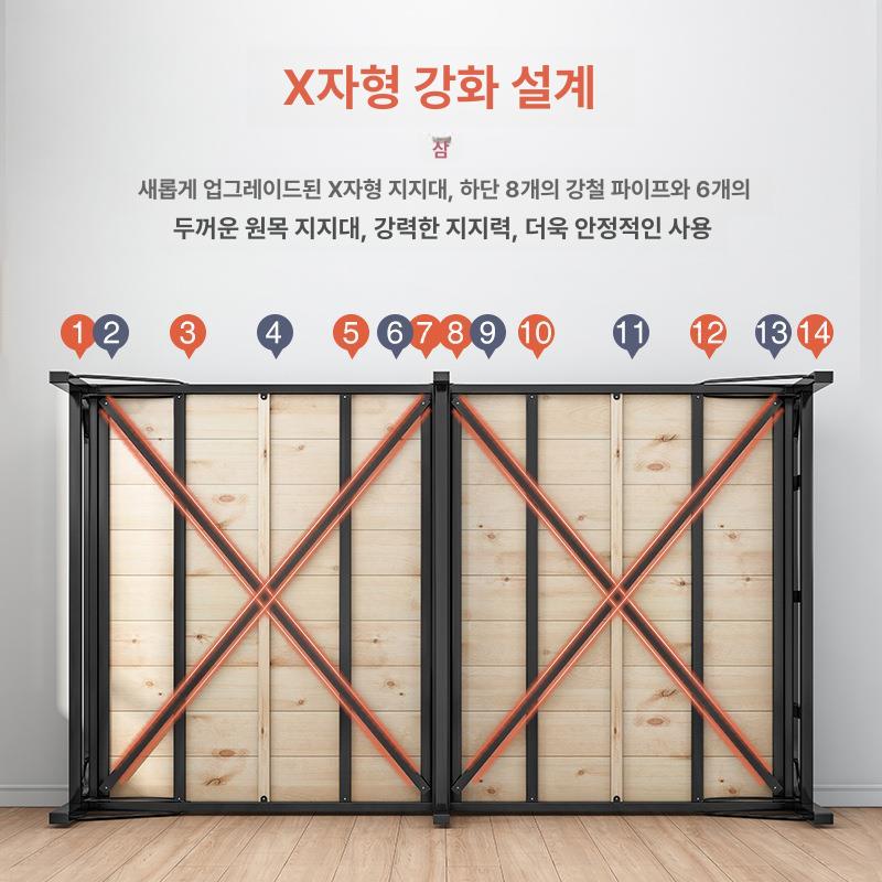 접이식 받침대 철제 사무실 싱글 게스트하우스 자취방 저상형 조립식평상 공간활용 - 상세 이미지 5