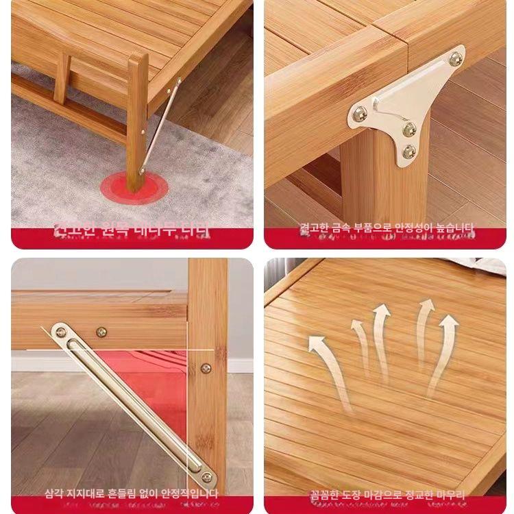 정원 대나무평상 베란다 테라스 야외평상 접이식평상 방부목 야외용 실외 대나무마루 - 상세 이미지 4
