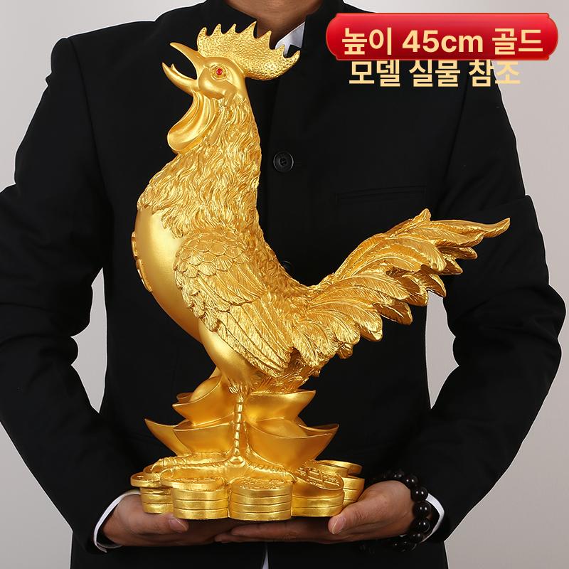 소품 황금닭조각상 동물 조경 모형 병아리 개업선물 수탉 거실 사무실 인테리어 - 상세 이미지 5