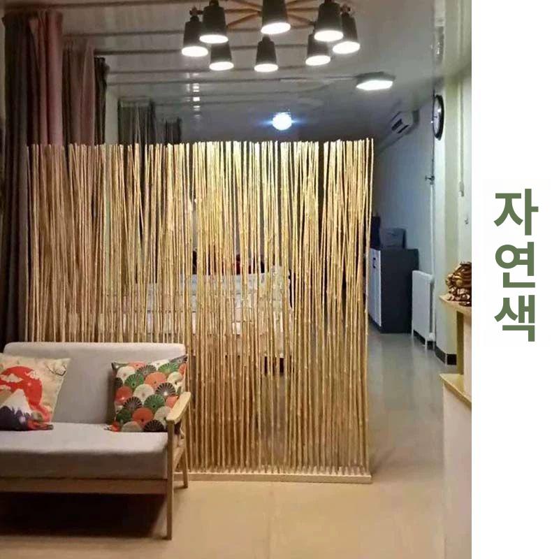 칸막이 대나무파티션 거실 천연 레트로가림막 침실 사무실 공간분리 현관 탄화 목재 - 상세 이미지 3