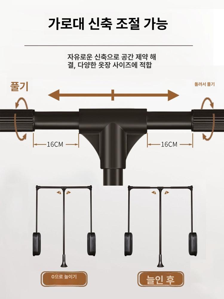 수납형 옷장리프트행거 드롭다운 의류 풀다운 옷정리 막대 캐비닛 레일 옷장행거 - 상세 이미지 5