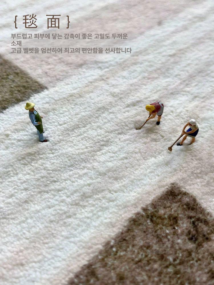 침대 밑 러그 직사각형 방 카펫 먼지 방지 바닥 매트 깔개 보호 - 상세 이미지 4