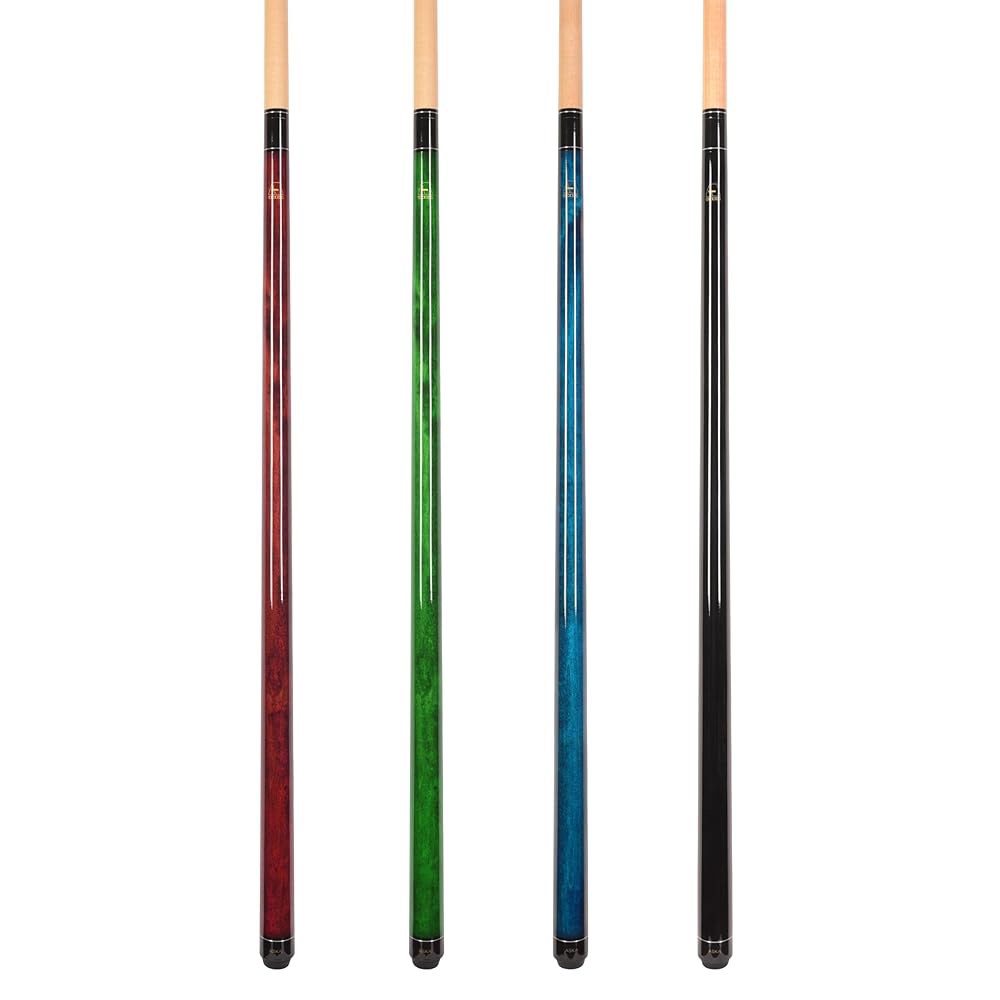 ASKA 포켓볼 당구 큐 스틱 4개 13mm 0.8x45.7cm(5/16x18인치) 조인트, 캐나다 147.3cm(58인치) 단풍나무 큐, 랩리스 팁, 가죽 세트, 웨이트 혼합 - 상세 이미지 2