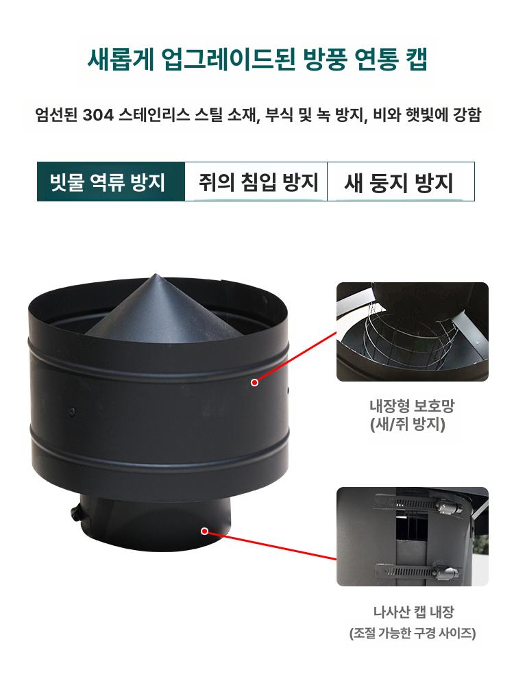파이 역풍방지기 스텐 부속품 환풍기 엘보우 덕트 굴뚝 후드캡 - 상세 이미지 5