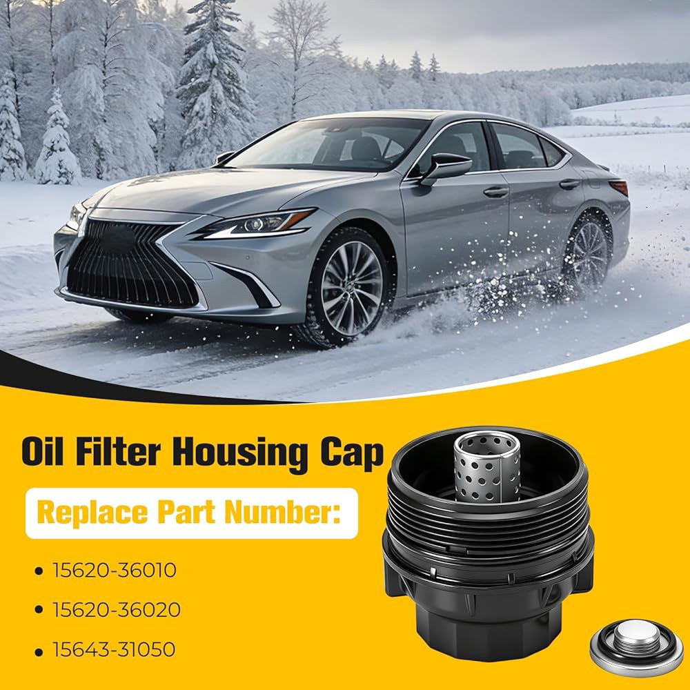 토요타 렉서스 사이온, 캠리 RAV4 하이랜더 타코마 시에나 아발론 벤자 ES300h ES350 RX350 RX450h NX300h RC350 tC용 오일 필터 하우징 캡 어셈블리 - 상세 이미지 3